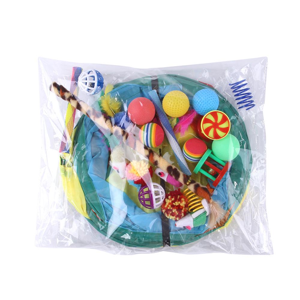 Игрушки для кошек, набор игрушек для питомцев, дразнилка для кошек, кошачья палочка, радужный трехканальный набор из 22 предметов