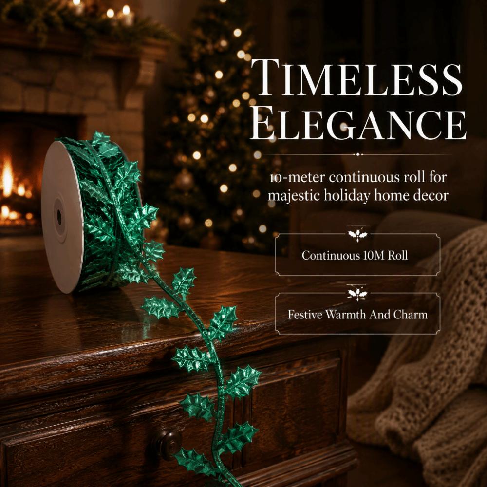 Multi Color Satin Ribbon Ultrasonic Cut Foliage Ribbon Handmade Bow Leaf Trim Tree Ornament