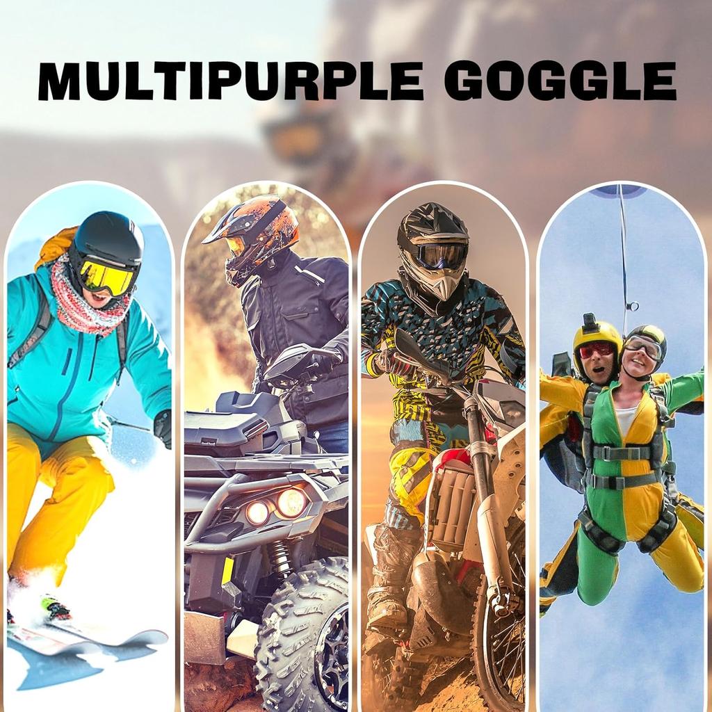 Motorcycle Goggles, Dirt Bike Goggles ATV Offroad Riding Motocross Protective UTV Helmet Glasses For Adults Youth Kids