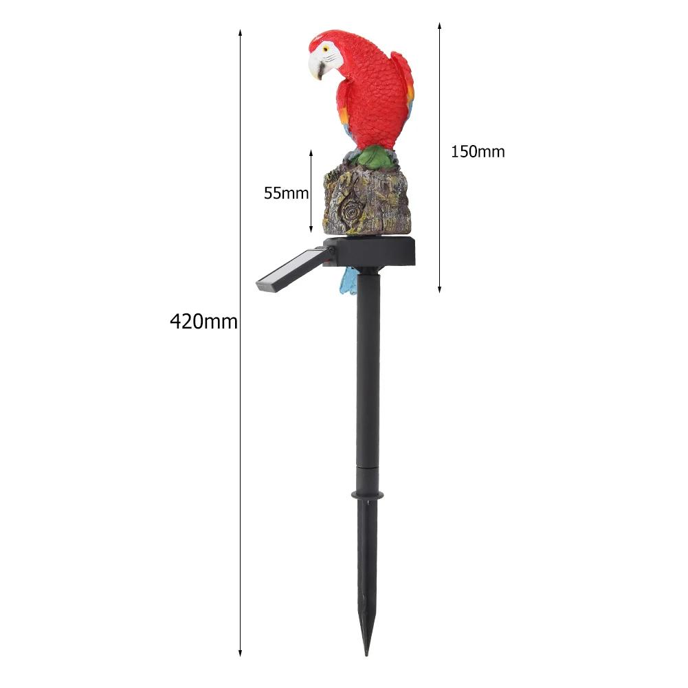 Lawn Ground Light Resin Macaw Ground Light IP55 Waterproof Garden Landscape Light 600MAH Solar Yard Lamp Vivid for Yard Garden