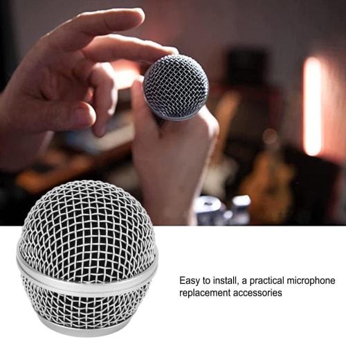 Replacement Microphone Grille for SM58, Microphone Ball Head Mesh Grille with Built-in Anti-Blowout Cotton, Replacement Microphone Grille