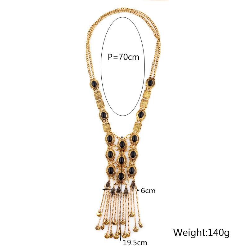 Ювелирные изделия Длинное ожерелье Bohemian Manifesto Ethnic Tribe Lady Retro Rhinestones Fashion Lady Ожерелье