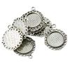 10pcs 20mm Vintage Silver Round Cameo Cabochon Pendant Setting Blanks Tray