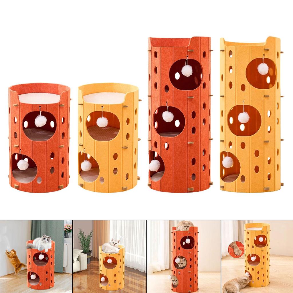 Cozy Cat Hideaway Playhouse with Scratching Features for All Ages