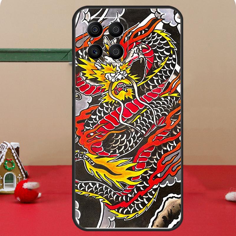 Чехол DRAGON TATTOO JAPANESE для Honor Magic 7 Lite 6 8 Pro Honor 400 200 70 90 X8c X8b X9a X9b X9c X9d Win RT