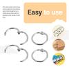 A84E-100Pcs Loose Leaf Binder Rings Key Rings Book Rings Binder Rings For Scrapbook/Album/Craft