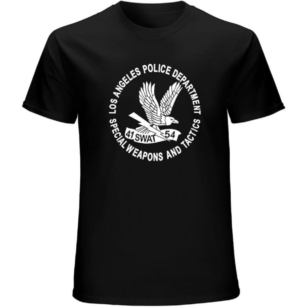 FISH SKIN Swat LAPD Графический Топ Печатная Рубашка С Коротким Рукавом Мужская Винтажная Футболка С Коротким Рукавом Смешной Топ Черный