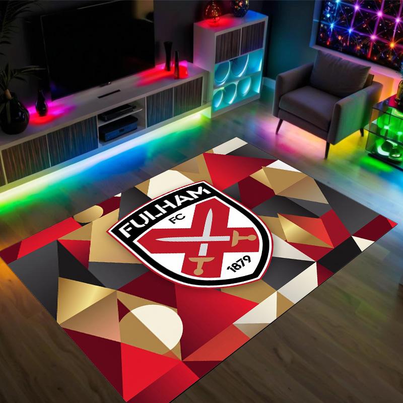 Fulham Football Design Crystal Velvet Carpet Cozy Non?Slip Printed Rug For Bedroom Living Room Entrance