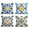 Home Decor Exquisite Blue-Yellow Floral Pattern Pillow Covers Pattern Cushion Cover Suitable for Sofa Bedroom Car Pillow Cover