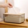 Держатель для салфеток Прозрачная коробка Износостойкая полипропиленовая спрессованная деревянная коробка для салфеток с нескользящим дном