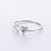 Initial Letter Rings for Women Girls Double Hearts Stainless Steel Finger Rings Fashion Jewelry Couple Friends Gift