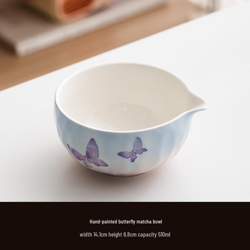 Handmade Japanese Cherry Blossom Matcha Bowl with Whisking Tool, Imitation Song Dynasty Tea Stirrer, and Hyakuhon-date Chasen Stand