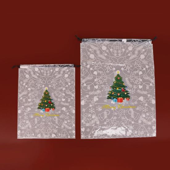 Christmas Drawstring Gift Bag Transparent Plush Doll Packaging Bag Dust-Proof Clear Storage Pouch for Christmas Gift Home Organization