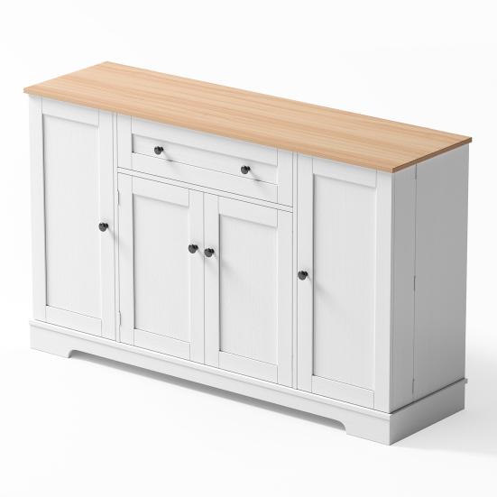 Hutch Cabinet Patchwork Color Large Sideboard with 4 Doors And 1 Drawer Kitchen Buffet Modern for Dining Room Living Pantry