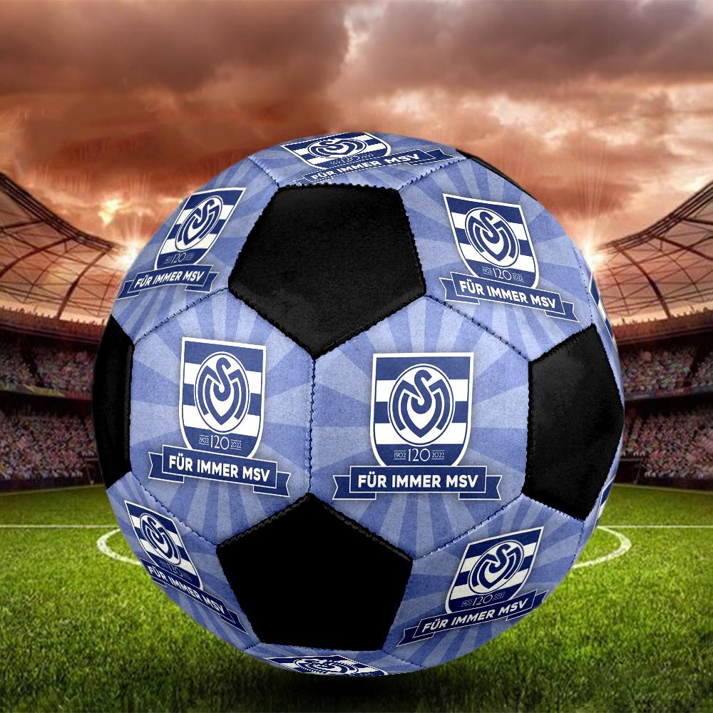 Msv Duisburg Indoor Soccer Ball Colorful Machine Stitched PVC Size 5 Team Training Competition Ready Durable High-Bounce Cool Sports Gift