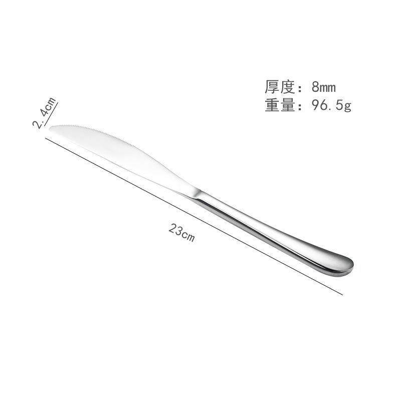 304 Stainless Steel Knife, Fork, Spoon, Western Tableware, Heavy and Elegant Series Steak Knife, Thickened Cloth Wheel Light