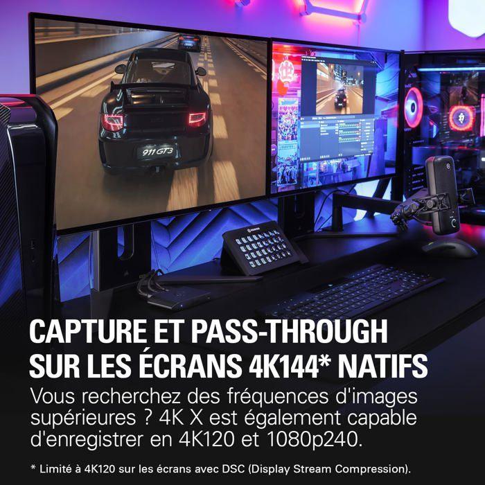 Carte d'acquisition vidéo - elgato - game capture 4k x - 4k144 - hdmi 2.1 - usb 3.2