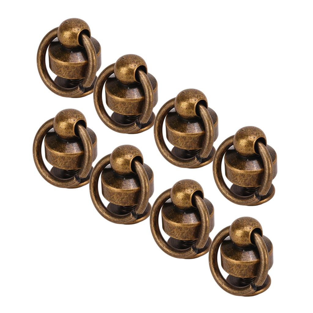 200 Sets Monk Rivet with Pull Rings 8mm High Gloss Exquisite Workmanship Leather Rivets for DIY