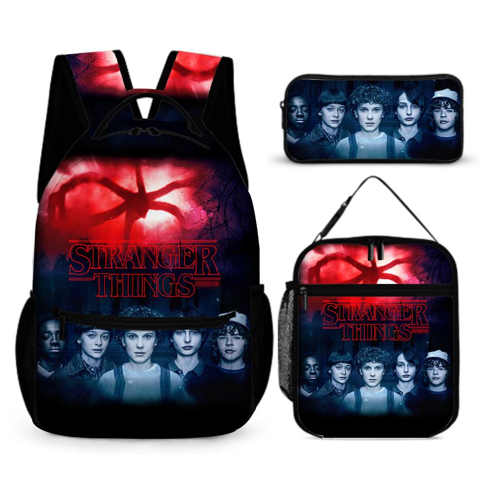Школьный рюкзак Stranger Things 5 для учеников, 16 дюймов, сумка со стикерами, рюкзак Stranger Things 5, большая вместимость, на плечи студента