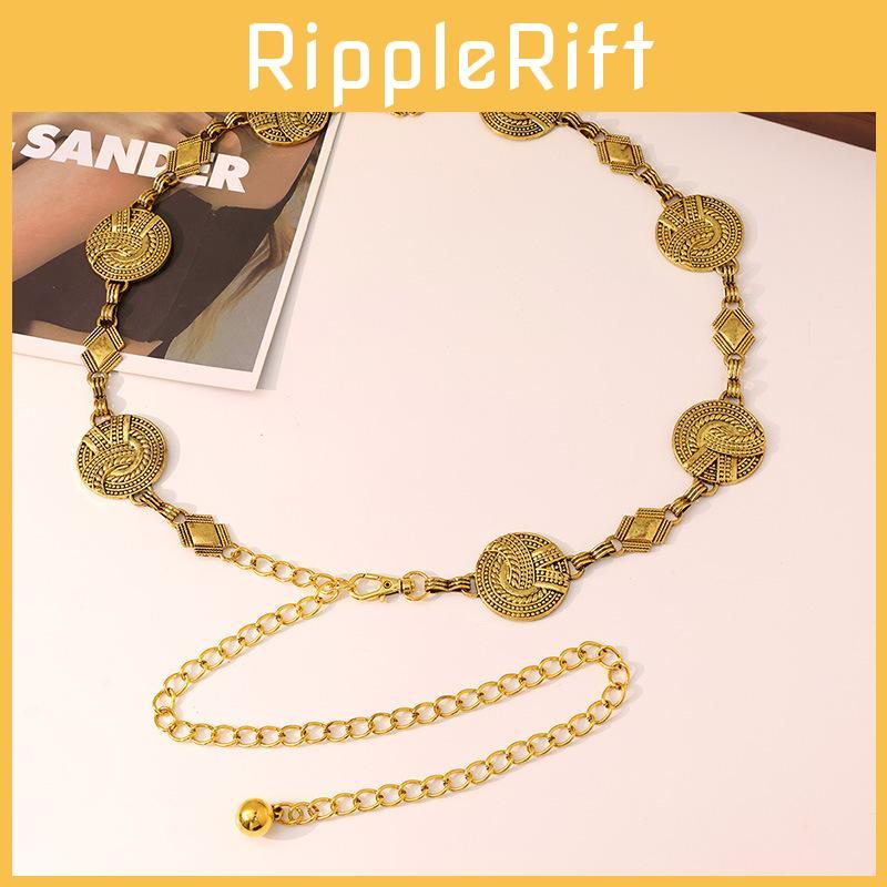 Retro Metal Waist Chain With Geometric Design For Boho Women Accessories
