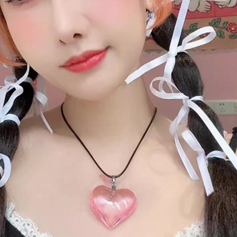 Большое ожерелье-сердце, хрустальный кулон-сердце, цепочка для ключицы, романтический чокер-сердце, подарок на годовщину для женщин, девушек, подростков