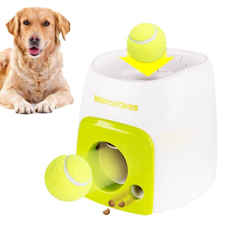 Interactive Pet Dog Food Dispenser Tennis Ball Reward Fetch Toy For Training And Fun