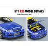Модель легкосплавного автомобиля Nissan GTR-R34 в масштабе 1/32, светящиеся колеса и звуки двигателя, детская коллекционная гоночная игрушка, развлечение для фанатов гонок