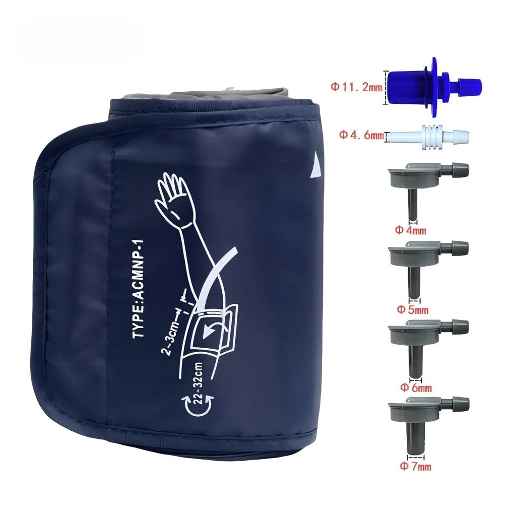 Adjustable Adult Arm Blood Pressure 17-22cm/22-32cm/22-48cm Cuff Big Size With 6pcs Connector Cuff Tube Blood Pressure Tonometer