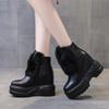 Новые массивные ботинки, женские непромокаемые ботинки на кроличьем меху, теплые кроссовки на высокой платформе, зимние кожаные зимние ботинки, ботильоны на толстой подошве