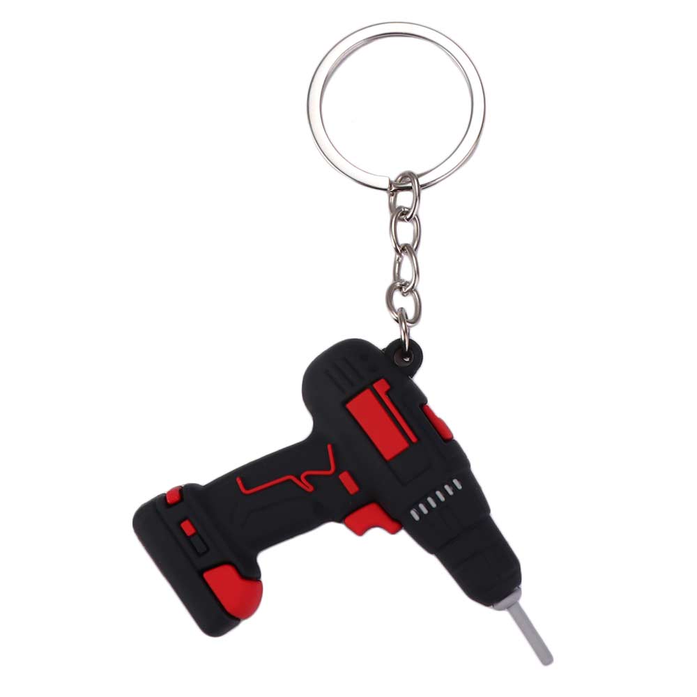 Cool Design Electric Drill Key Chain Lifelike Handheld Drill Pendant Drill Key Ring Key Accessory