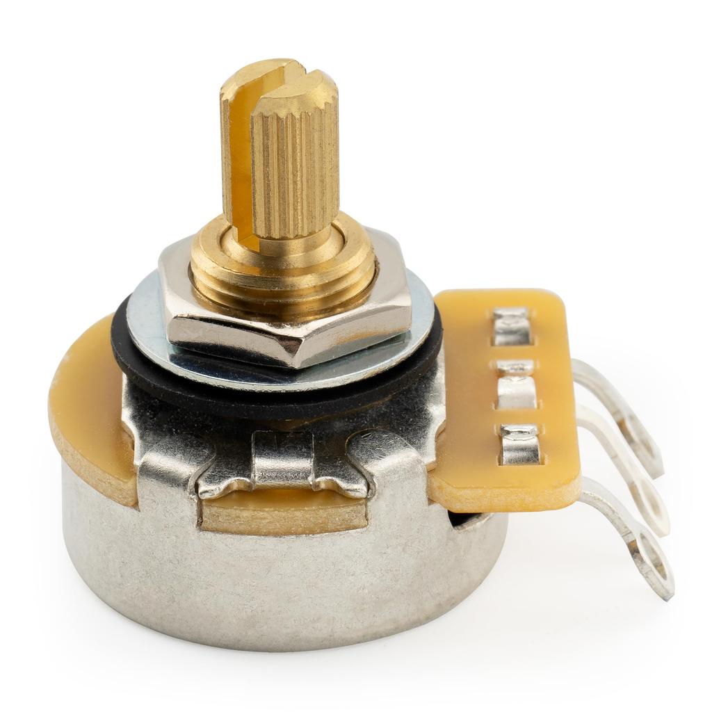 CTS 450G B250K Brass Short Split Shaft Potentiometer for Electric Guitar and Bass of 1/4" 10% B-Curve (Set 4)