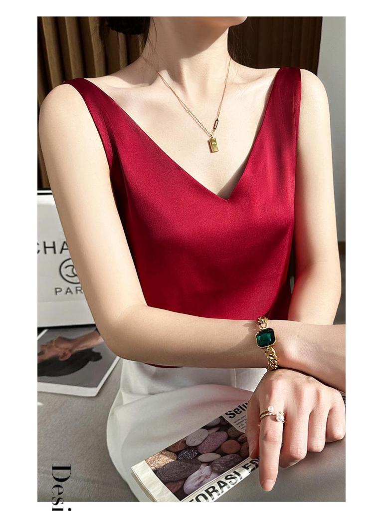 Шелковистая майка с перекрещенной спинкой - Женское летнее нижнее белье и верхняя одежда