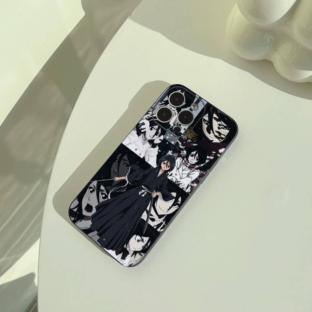 B-Bleach- anime- Rukia- Kuchiki Phone Case For iPhone 17,16,15,14,13,12,11 Pro Max,16/15/14Plus,XS Soft Black Cover