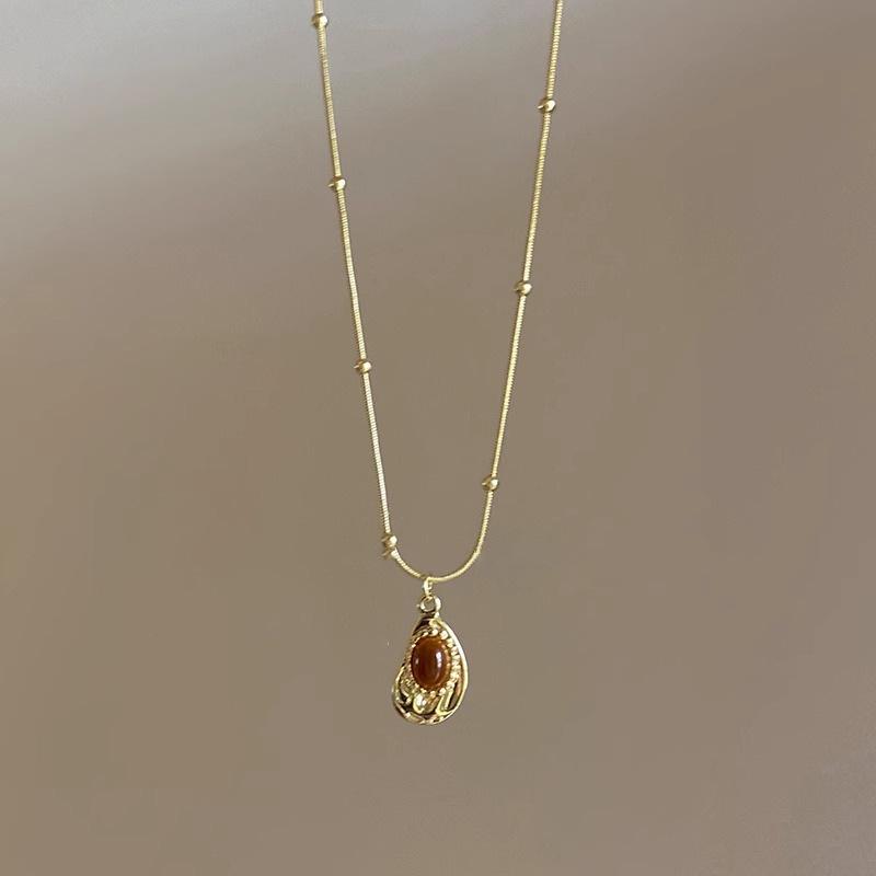 Melad Tiger Eye Stone Bead Stacked ожерелье для женщин High End свитер свитер цепочка для свитера новая взрывная цепочка на шею