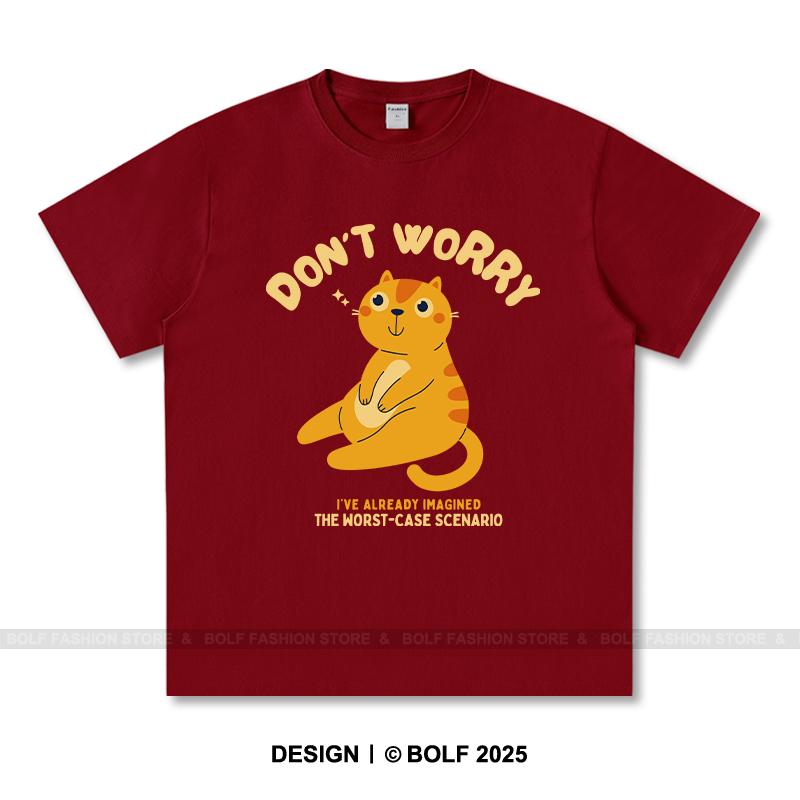 Женская футболка с принтом «Don't Worry» из 100% хлопка, свободные футболки с принтом «Chill», мужские летние топы, позитивная уличная одежда