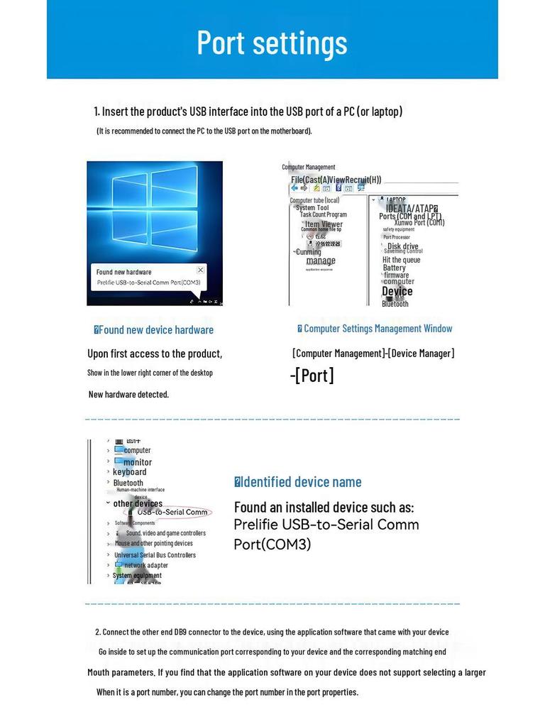 Industrial-Grade USB To RS232 DB9 Male COM Port Debug Cable, FT232