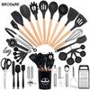 44pcs Premium Silicone Kitchen Utensil Set With Wooden Handles And Knife - Heat-Resistant, Non-Stick Friendly Cooking To