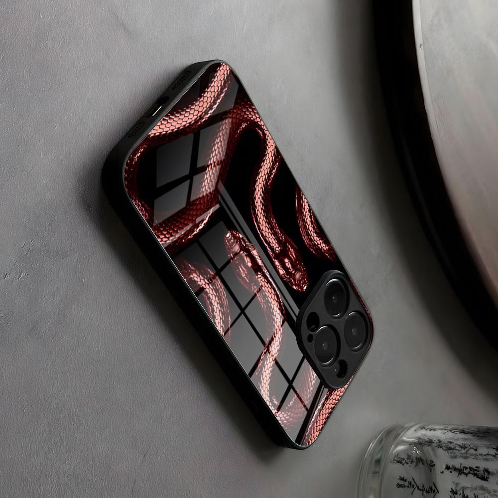 Змея Роза Череп Blvck Черный Чехол для Телефона Волновое Стекло Для IPhone17 Air 16 15 17 14 Pro Max 13 12 11 X XS XR Plus Для Samsung S 25 2