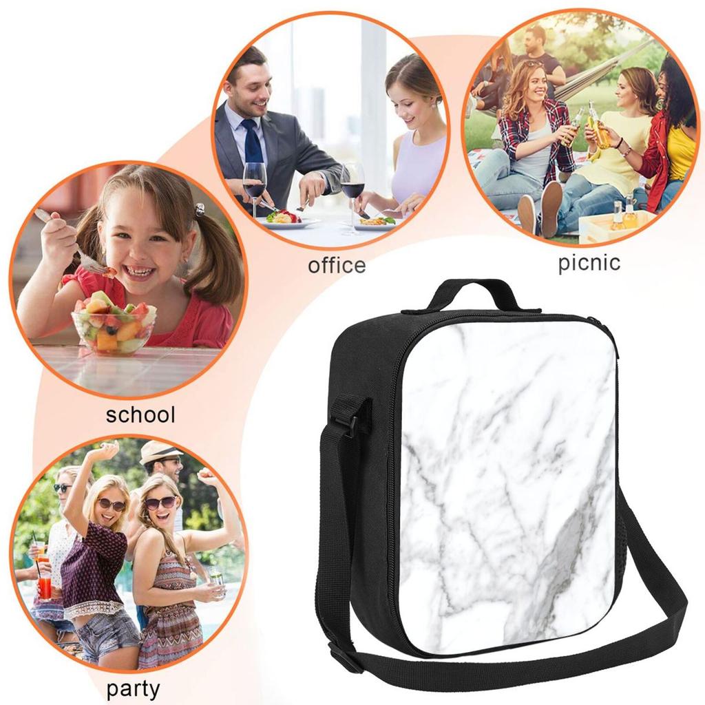 UK British Symbol Lunch Bag with Adjustable Shoulder Strap Reusable Thermal Bento Tote for Work Picnic Beach