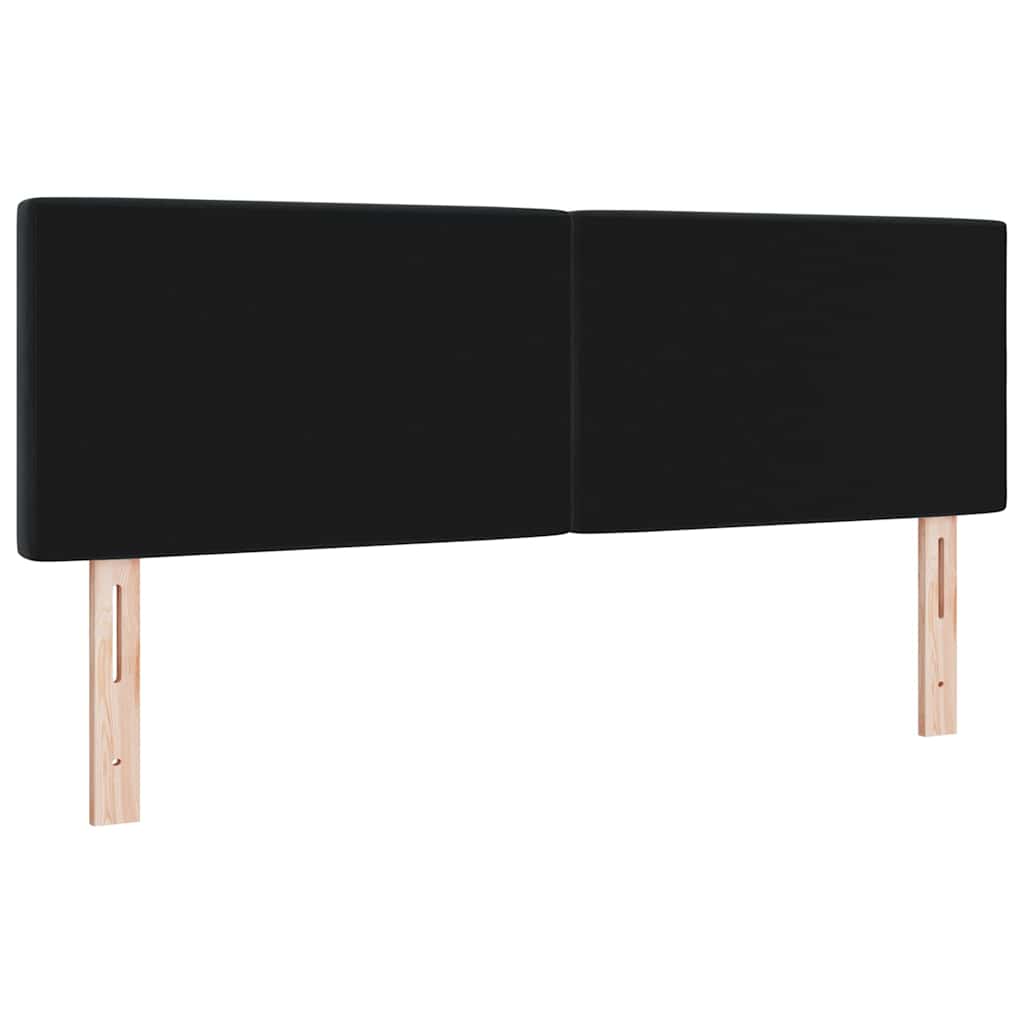 LED Headboard with LED Light Strips Black 160 cm Velvet