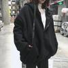 2020 Korean Style Thick Fleece-Lined Hooded Zip-Up Mid-Length Sweatshirt Jacket for Women