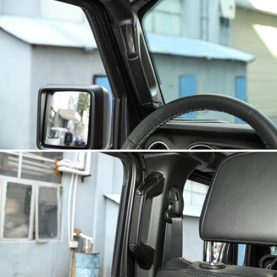 Carbon Fiber A&B Pillar Grab Handles Trim Cover for 4-Dr Jeep Wrangler JL JT 18+