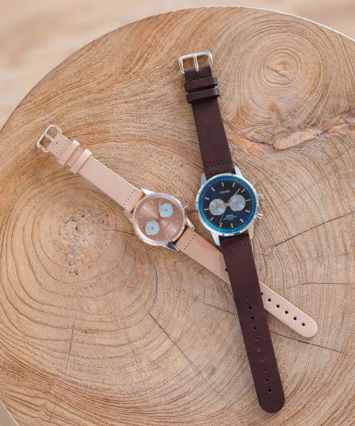 TRIWA Chronograph 15th Anniversary Serial Made in Navy x Brown Leather Silver Gold 15th LIMITED Blue Dial Men's & Women's (Unisex) Watch, Edition,