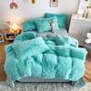 3Pcs Fluffy Black Plush Shaggy Duvet Cover +2Pcs Pillowcases Zipper Bedding Set Soft Velvet Suitable for Adults Bedroom Winter