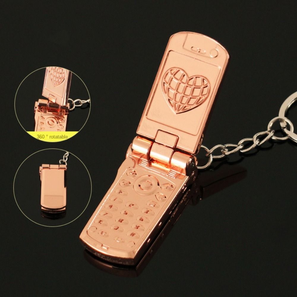 Mini Cell Phone Figure Key Ring Loveheart&Bowknot Car Key Chain Phone Model Keychains Couple