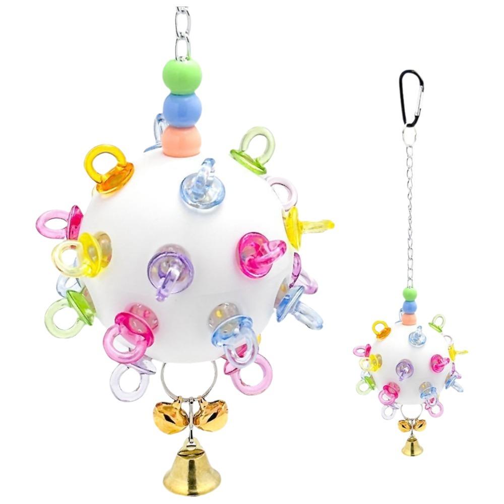 Detachable Bird Cage Toy with Bell Hanging Foraging Ball Creative Parrot Chewing Toy  Bird Training