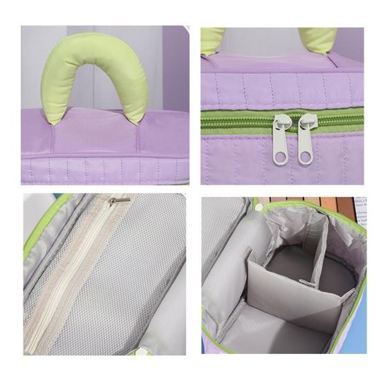 Дорожный кейс для макияжа женский контрастного цвета косметичка большой вместимости косметический