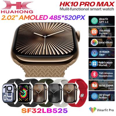 2024 HK10 Pro Max Smart Watch Series 10 для мужчин AMOLED Video Music 3D Menu Fitness Tracker Women Series Smartwatch для IOS Android