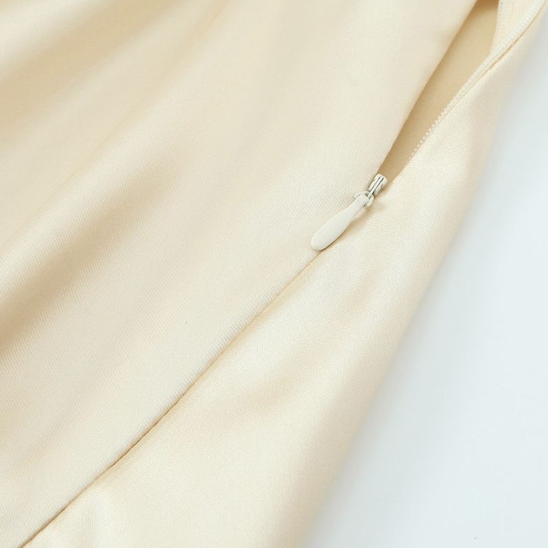 Kaslead New Women Clothes Western Style Thin Scarf Silk Satin Texture Dress 2896331