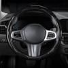 Carbon Fiber Steering Wheel Cover, Snap On Car Steering Wheel Cover Set Accessories 3Pcs Wrap Grip Non Slip Protector Universal Glossy Black